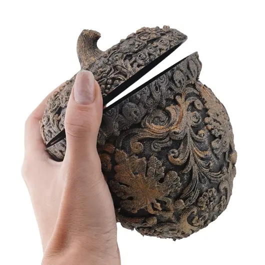 Decoratiune / Suport pentru cristale, model ghinda cu capac antichizat manual - 13cm, imagine 3