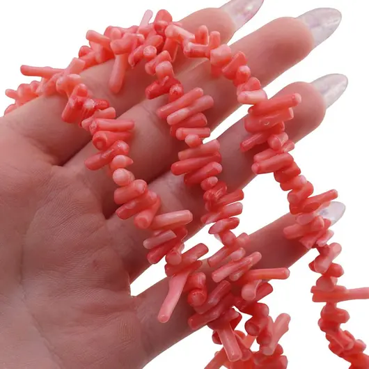 Sirag Coral roz freeform 4-12mm, 38-39cm, imagine 3