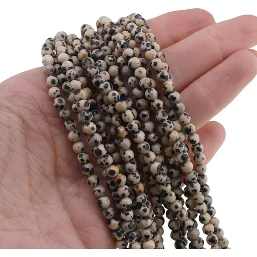 Sirag Jasp dalmatian sfere 4-5mm, 38-39cm, imagine 3