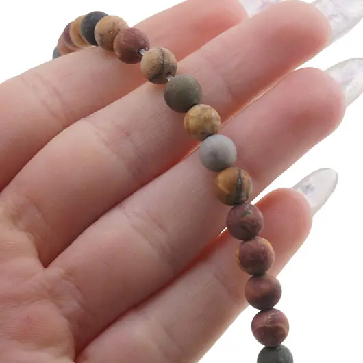 Sirag Jasp Oceanic mat sfere 6mm, 39cm, imagine 3