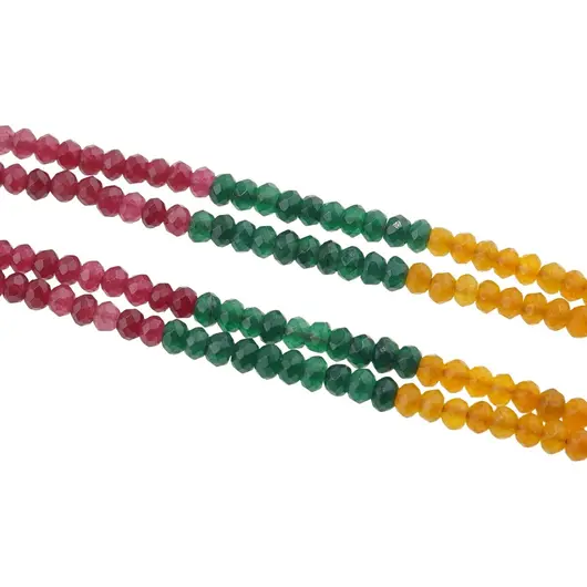 Sirag Mix Agat verde, galben, albastru si roz discuri fatetate 4mm, 35cm, imagine 2