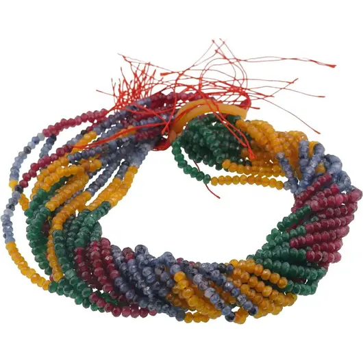 Sirag Mix Agat verde, galben, albastru si roz discuri fatetate 4mm, 35cm