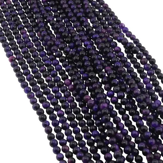 Sirag Ochi de tigru mov sfere 4-5mm, 37cm, imagine 2