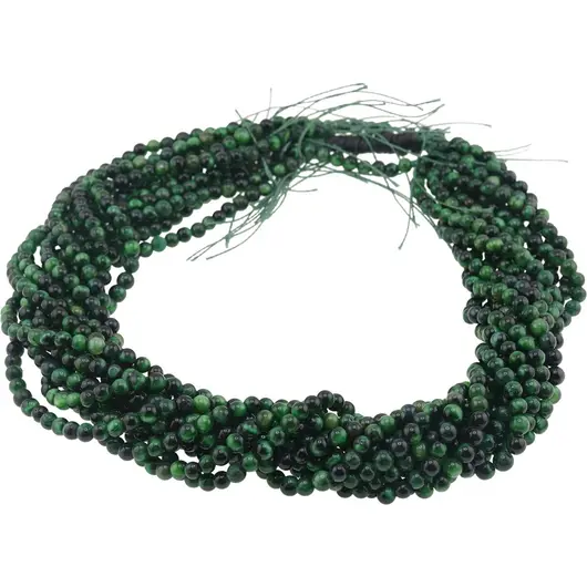 Sirag Ochi de tigru verde sfere 4-5mm, 37-38cm