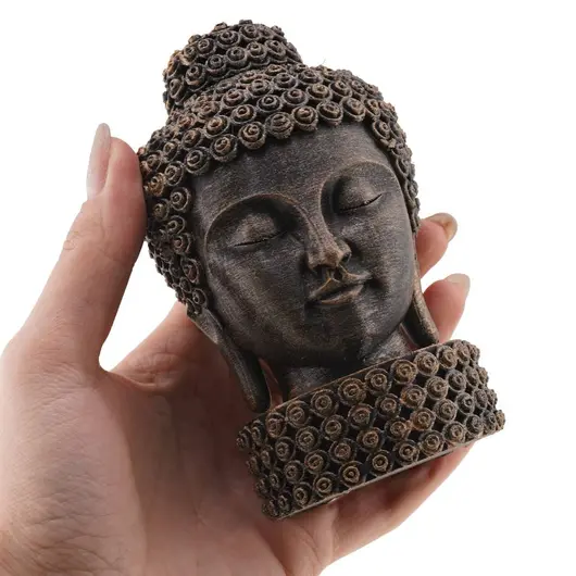 Statueta feng shui Capul lui Buddha antichizata manual - 11,5cm, imagine 3