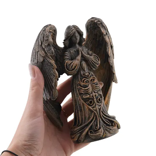 Statueta Inger protectiv gravat si antichizat manual - 14,5cm, imagine 3