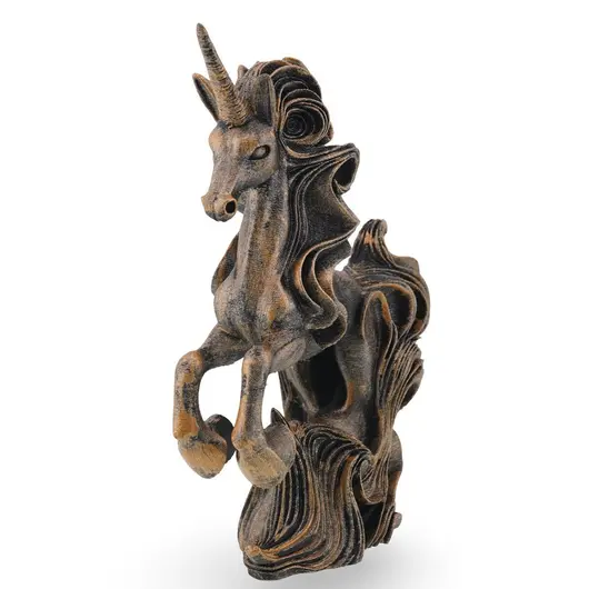 Statueta Unicorn pe doua picioare antichizata manual - 17cm, imagine 2