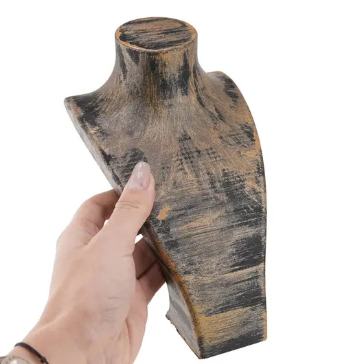 Suport pentru bijuterii tip bust, antichizat manual - 19cm, imagine 3