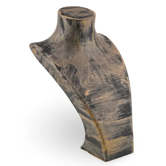 Suport pentru bijuterii tip bust, antichizat manual - 19cm