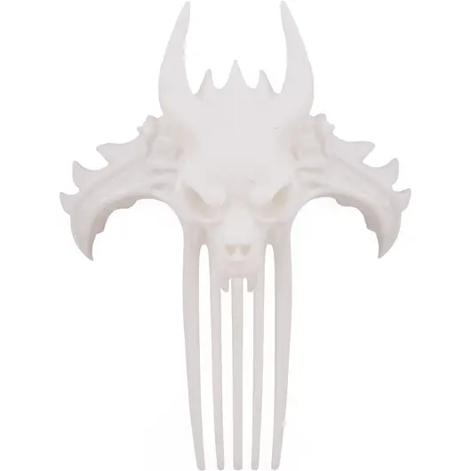 Accesoriu ac de par model craniu de cratura cu coarne, 11cm - alb