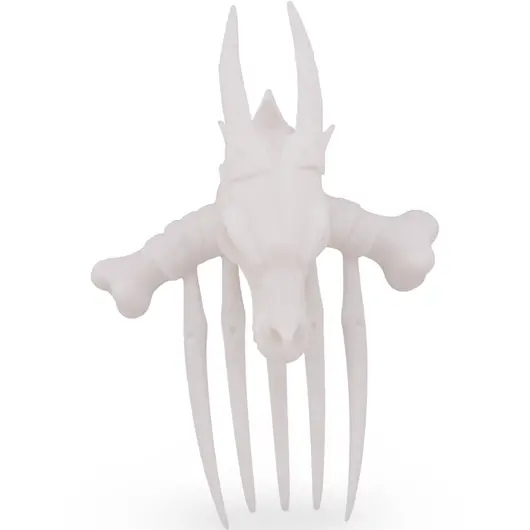 Accesoriu ac de par model craniu de dragon si oase, 10cm - alb