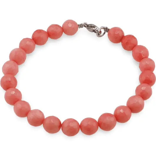 Bratara Coral roz sfere fatetate 8mm