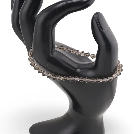 Bratara Cuart fumuriu romb 3-5mm, imagine 2