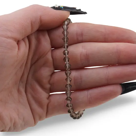 Bratara Cuart fumuriu romb 3-5mm, imagine 3