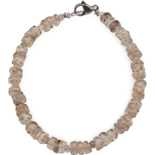 Bratara Cuart fumuriu rondele 5mm si discuri fatetate 3mm