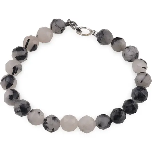 Bratara Cuart turmalinat sfere fatate 7-8mm