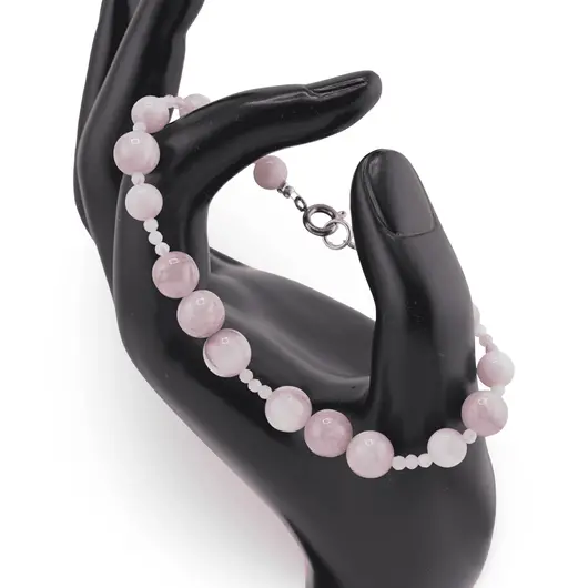 Bratara Kunzit sfere 6-8mm si sfere micro fatetate, imagine 2