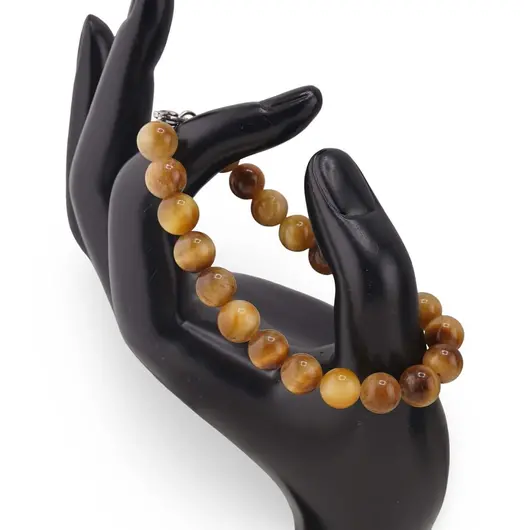 Bratara Ochi de tigru galben sfere 8mm, imagine 2