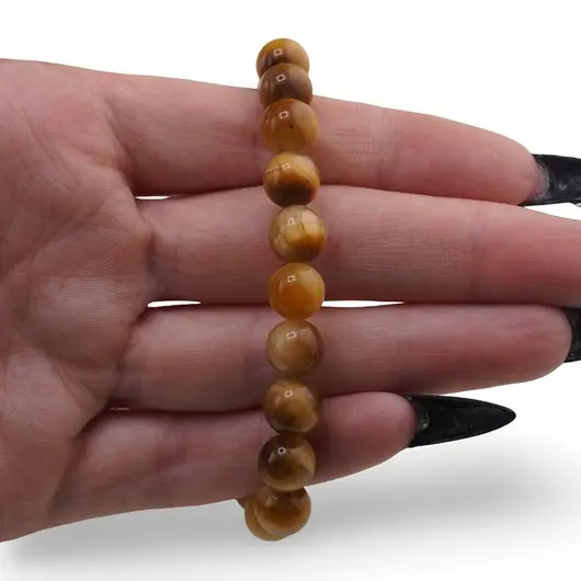 Bratara Ochi de tigru galben sfere 8mm, imagine 3