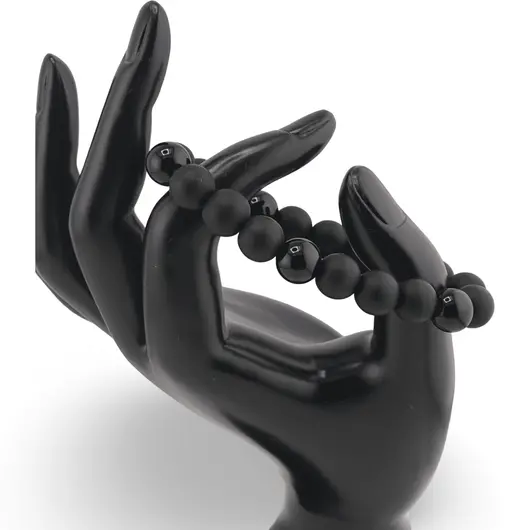 Bratara Onix mat si Obsidian sfere, 10mm, imagine 2
