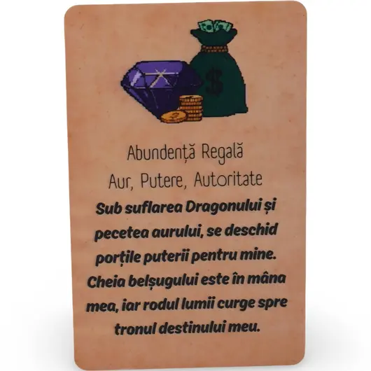 Card amuleta Abundenta regala, Aur, Putere, Autoritate, imagine 2