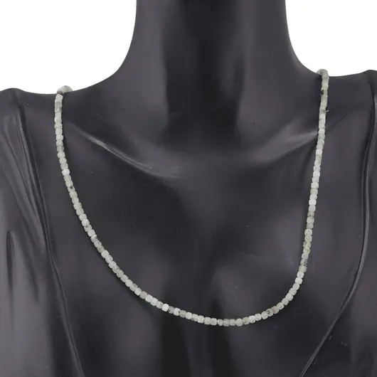 Colier Crisopraz cuburi fatetate 2-3mm si argint 925, imagine 2