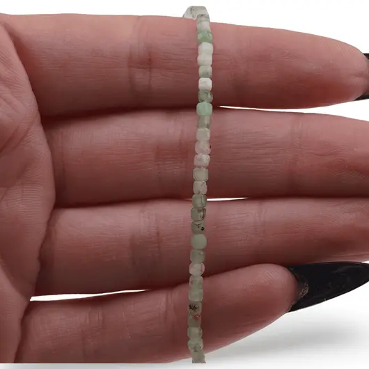 Colier Crisopraz cuburi fatetate 2-3mm si argint 925, imagine 3