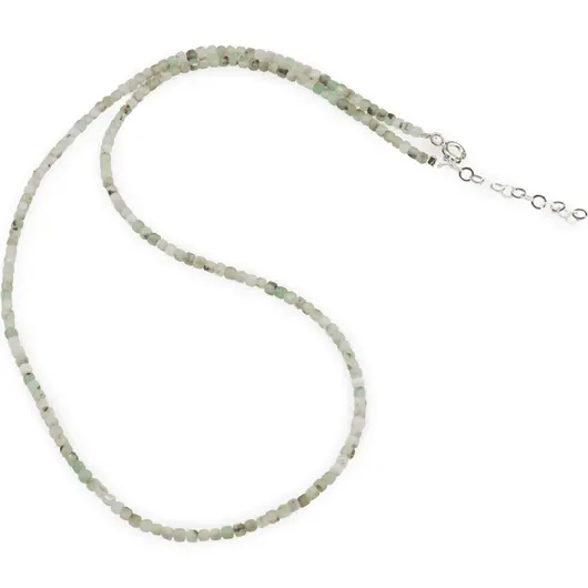 Colier Crisopraz cuburi fatetate 2-3mm si argint 925