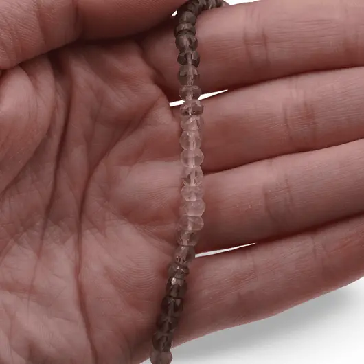 Colier Cuart fumuriu degrade, discuri fatetate 4-5mm si argint 925, imagine 3