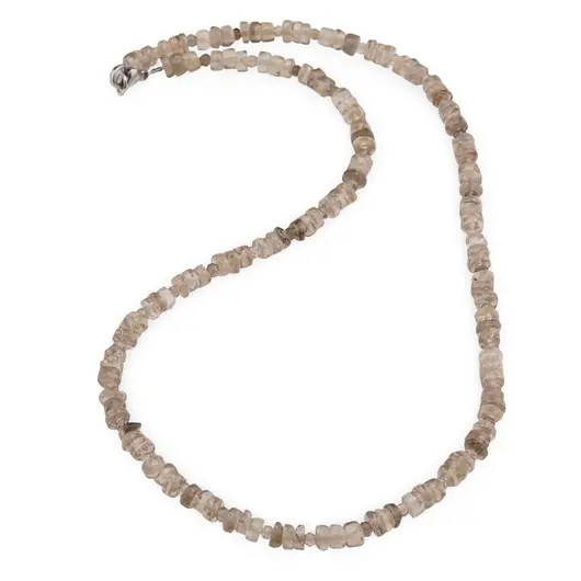 Colier Cuart fumuriu rondele 5mm si discuri fatetate 3mm