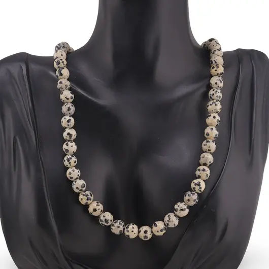 Colier Jasp dalmatian sfere 8mm, imagine 2