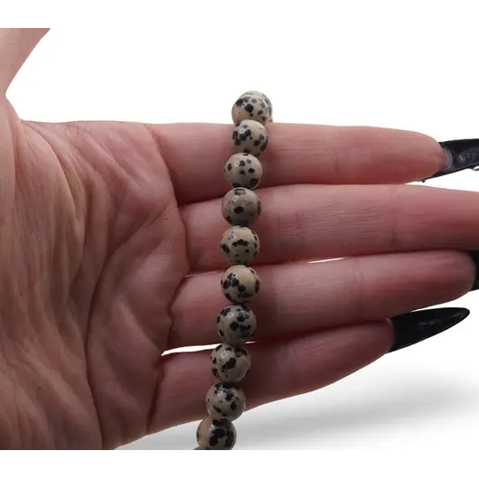 Colier Jasp dalmatian sfere 8mm, imagine 3