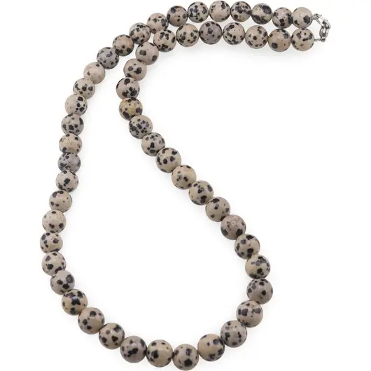 Colier Jasp dalmatian sfere 8mm