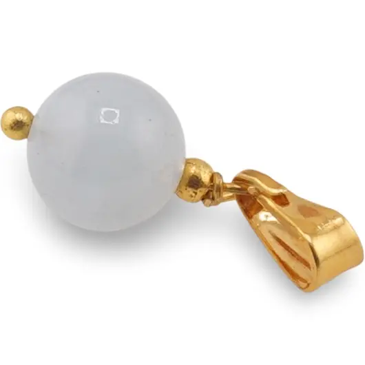 Pandantiv Acvamarin sfera 8mm cu metal auriu