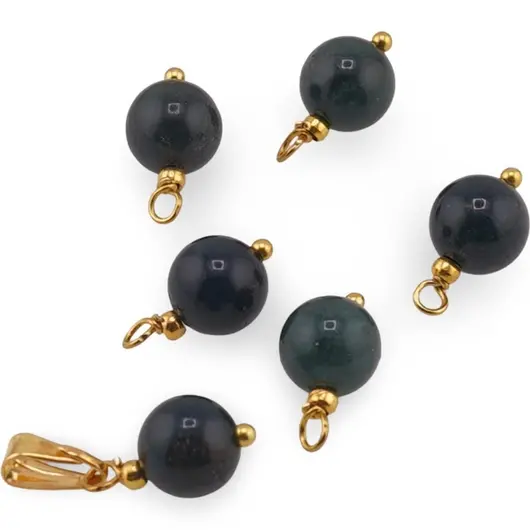 Pandantiv Agat indian sfera 8mm cu metal auriu, imagine 2