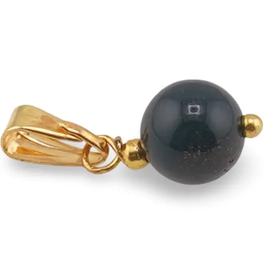 Pandantiv Agat indian sfera 8mm cu metal auriu