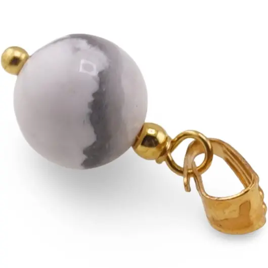 Pandantiv Howlit sfera 8mm cu metal auriu