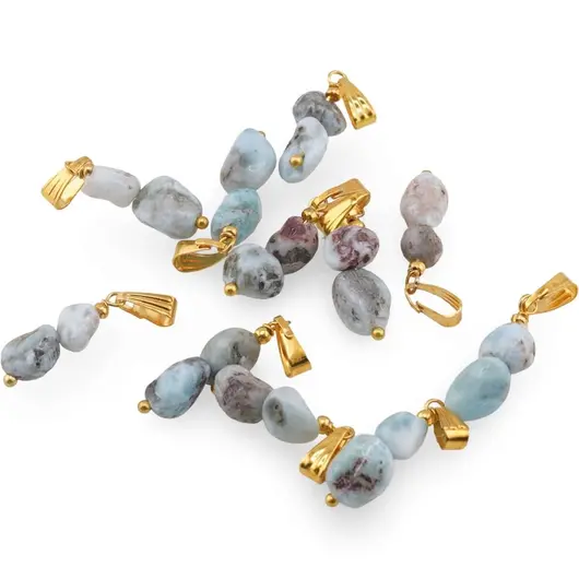 Pandantiv Larimar neuniform 14-20mm cu metal auriu, imagine 2