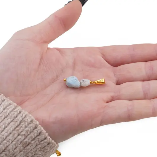 Pandantiv Larimar neuniform 14-20mm cu metal auriu, imagine 3