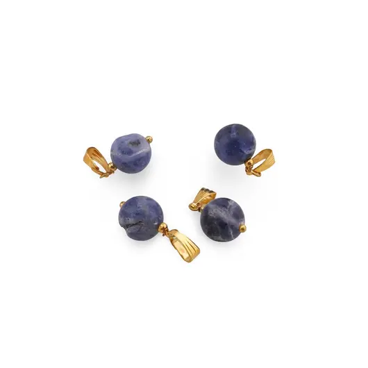 Pandantiv Sodalit sfera 10mm cu metal auriu, imagine 2