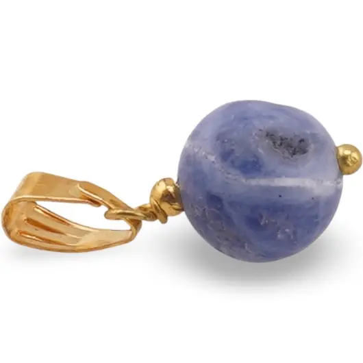 Pandantiv Sodalit sfera 10mm cu metal auriu