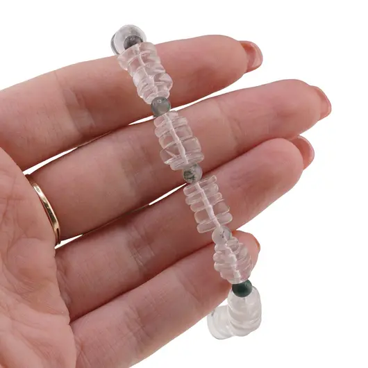 Set colier si bratara Cristal de stanca rondele 5-8mm si Agat de muschi sfere 4mm, imagine 2