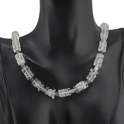 Set colier si bratara Cristal de stanca rondele 5-8mm si Agat de muschi sfere 4mm, imagine 4