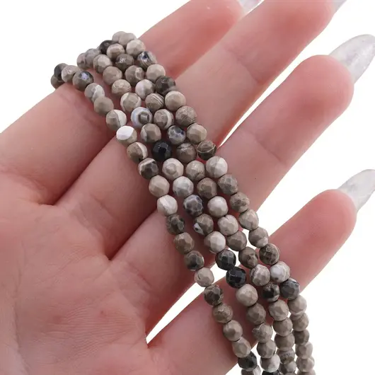 Sirag Agat black cherry blossom sfere fatetate 4mm, 36-38cm, imagine 3