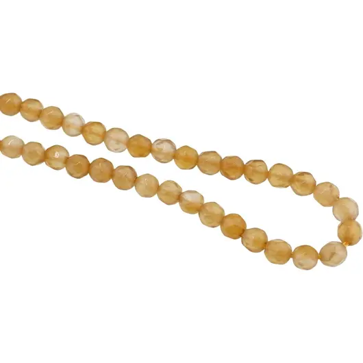Sirag Agat galben sfere fatetate 4mm, 38cm, imagine 2