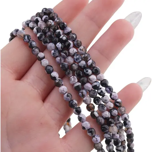 Sirag Agat mov patat sfere fatetate 4mm, 36-37cm, imagine 3