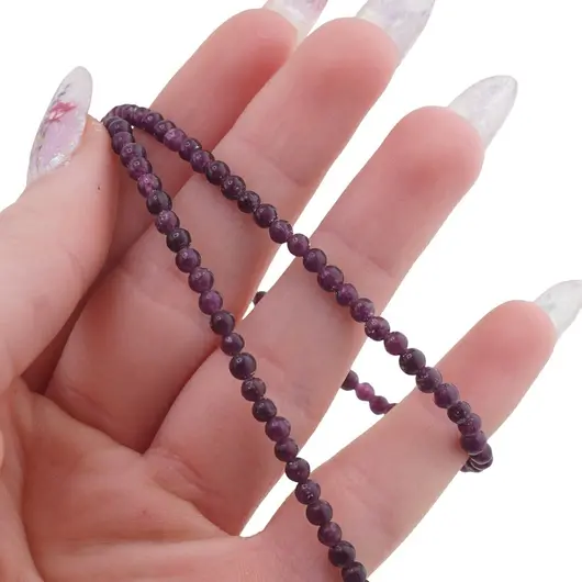 Sirag Agat mov sfere 3mm, 38cm, imagine 3