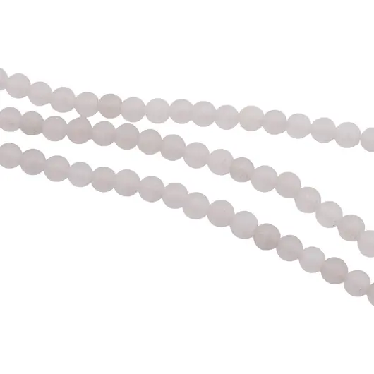 Sirag Cuart alb mat sfere 4mm, 38cm, imagine 2
