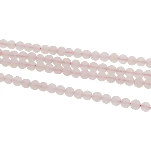 Sirag Cuart roz mat sfere 4mm, 37cm, imagine 2