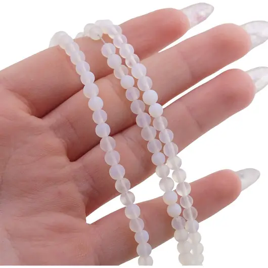 Sirag Opalit mat sfere 4mm, 35-38cm, imagine 3